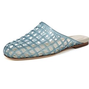 Vince Jelly Blue Mules with Lattice Design